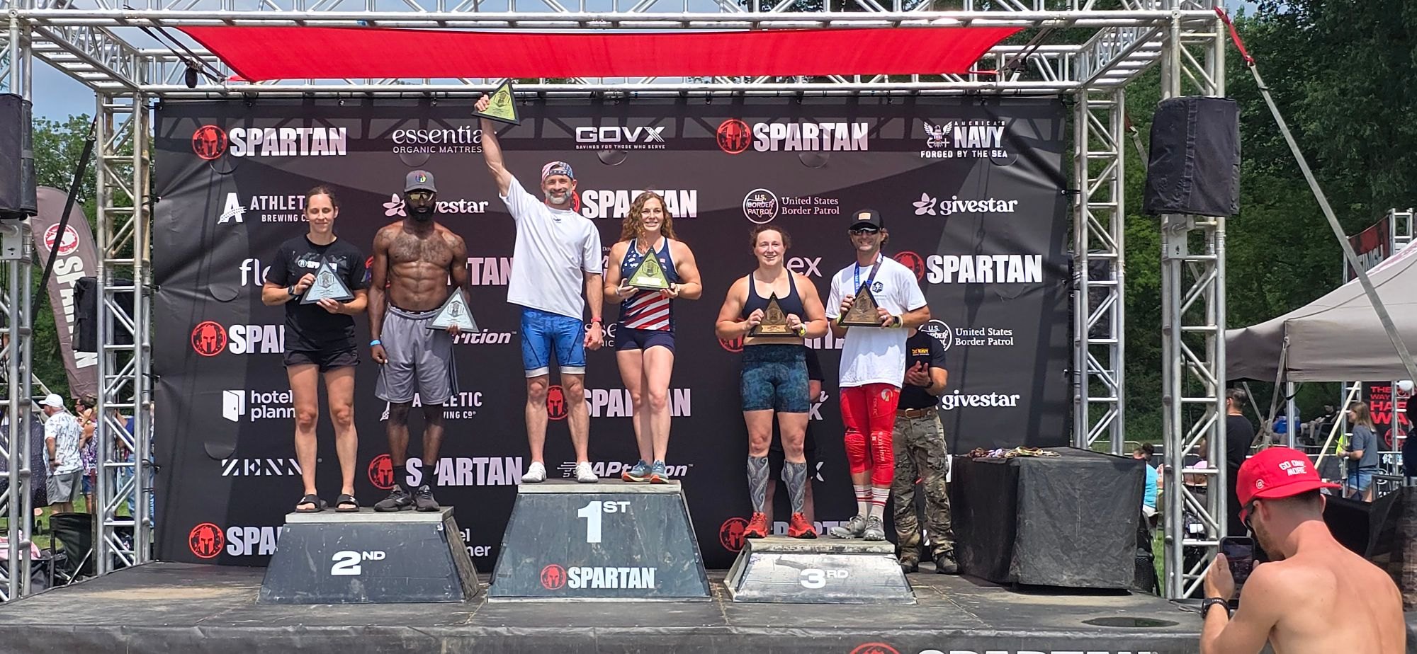 Ken on the top step of a Spartan Race podium